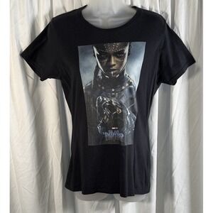 Marvel Black Panther Shuri Graphic T-Shirt Port & Co Black Cotton Womens S 84-06